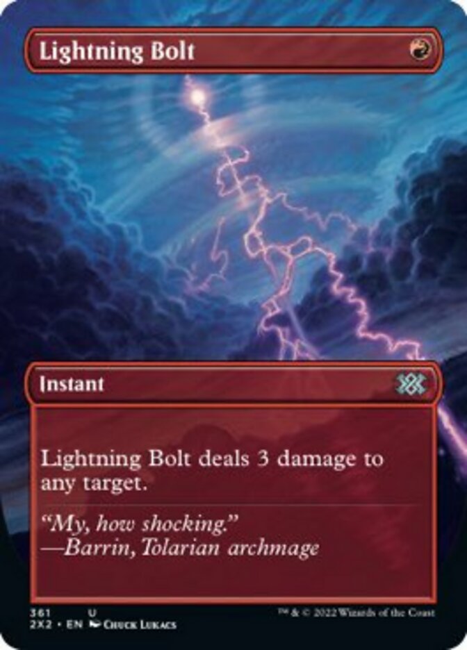 Magic | Lightning Bolt (Borderless Alternate Art) [Double Masters 2022] | The Nerd Merchant