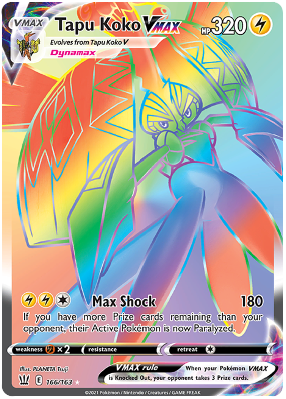 Pokemon | Tapu Koko VMAX (166/163) [Sword & Shield: Battle Styles] | The Nerd Merchant