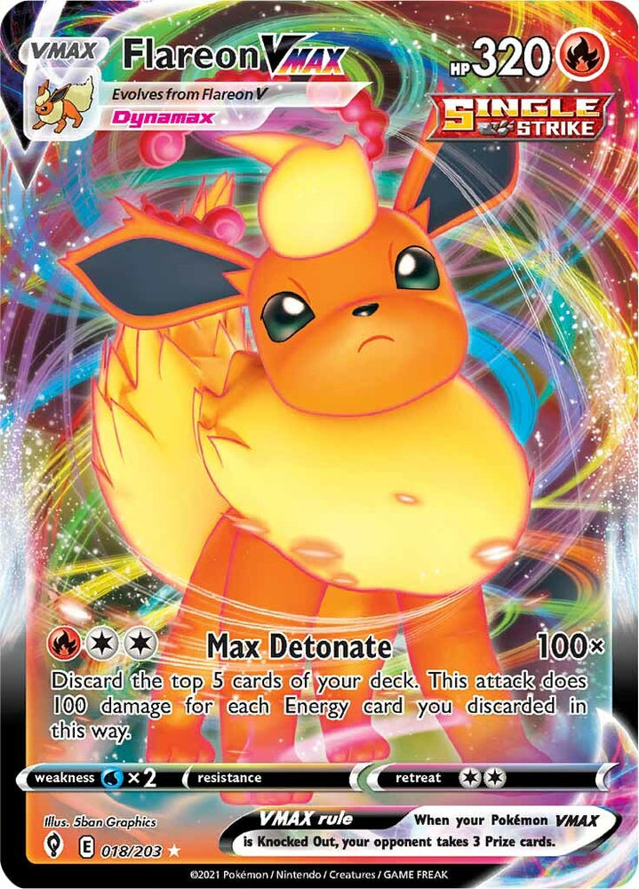Pokemon | Flareon VMAX (018/203) [Sword & Shield: Evolving Skies] | The Nerd Merchant