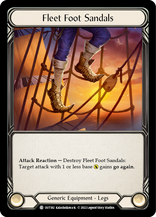 Flesh and Blood TCG | Fleet Foot Sandals [OUT182] (Outsiders)  Rainbow Foil | The Nerd Merchant