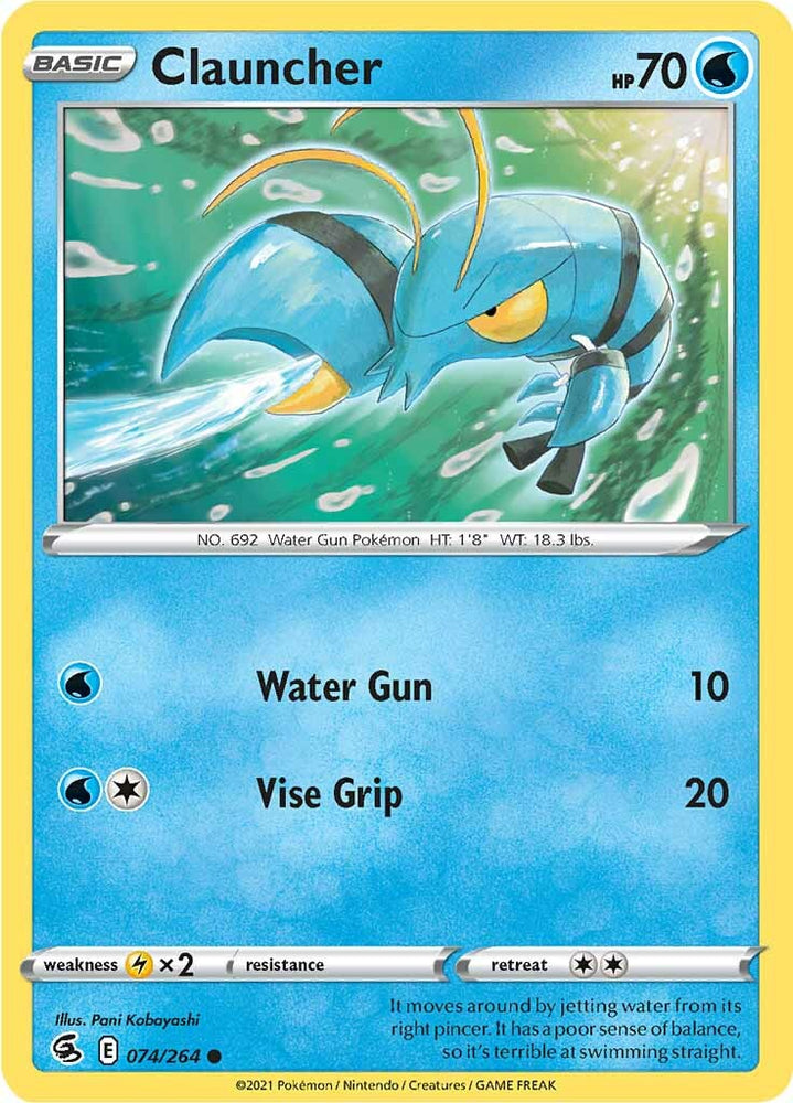 Pokemon | Clauncher (074/264) [Sword & Shield: Fusion Strike] | The Nerd Merchant