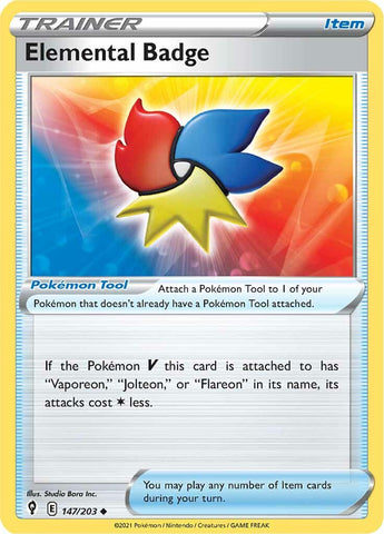 Pokemon | Elemental Badge (147/203) [Sword & Shield: Evolving Skies] | The Nerd Merchant