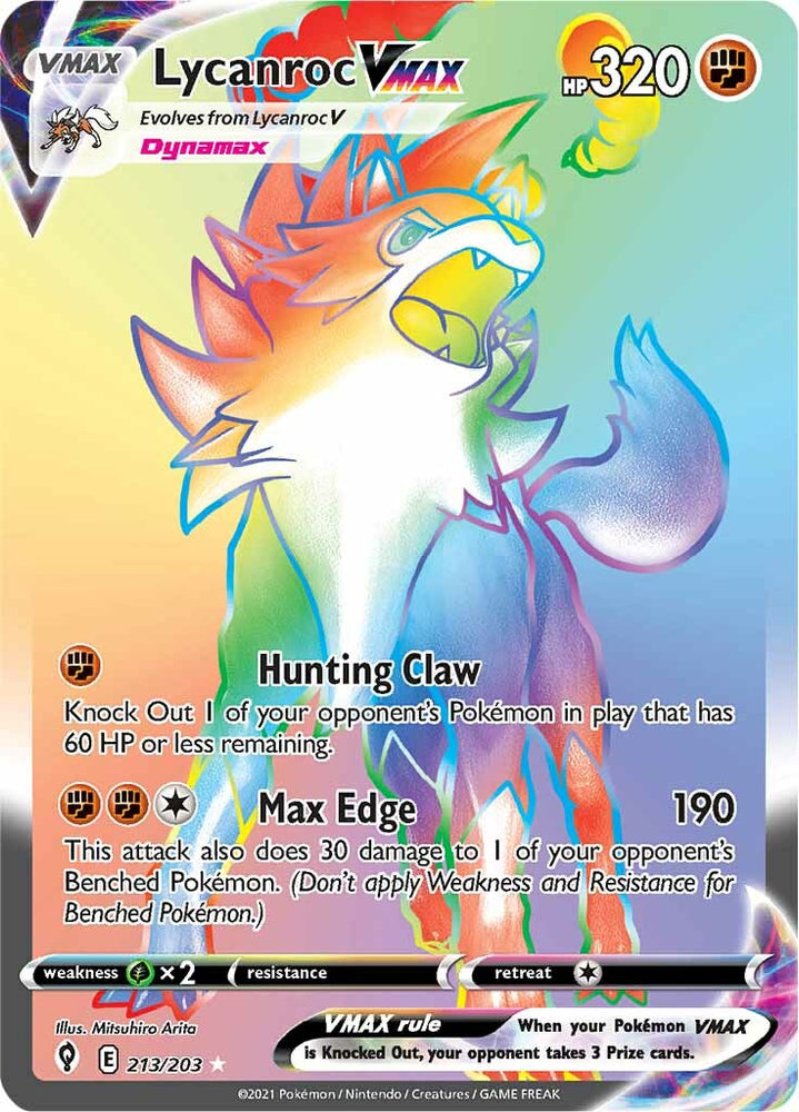 Pokemon | Lycanroc VMAX (213/203) [Sword & Shield: Evolving Skies] | The Nerd Merchant