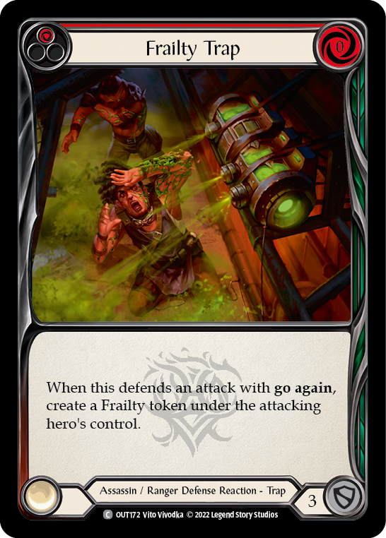Flesh and Blood TCG | Frailty Trap (Red) [OUT172] (Outsiders)  Rainbow Foil | The Nerd Merchant