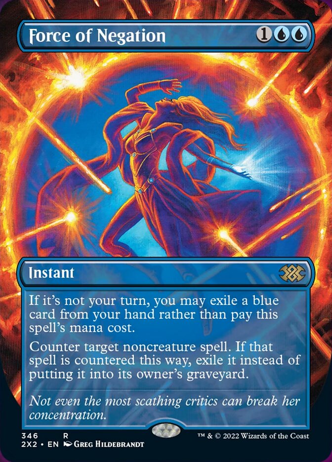 Magic | Force of Negation (Borderless Alternate Art) [Double Masters 2022] | The Nerd Merchant