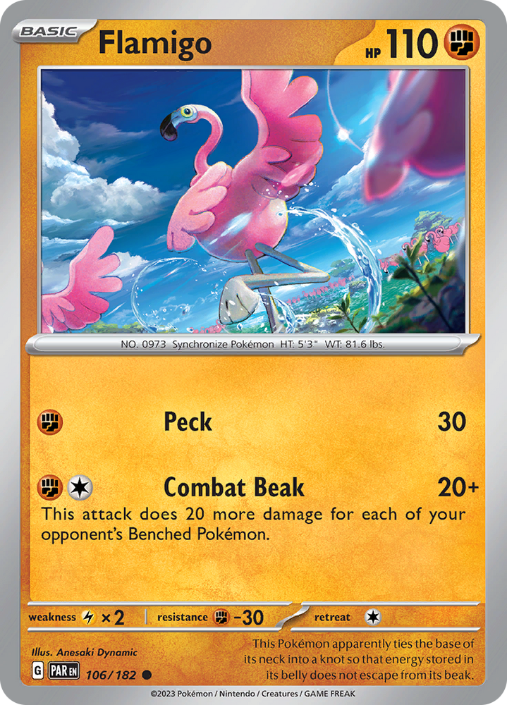 Pokemon | Flamigo (106/182) [Scarlet & Violet: Paradox Rift] | The Nerd Merchant