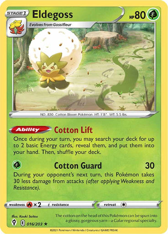 Pokemon | Eldegoss (016/203) (Theme Deck Exclusive) [Sword & Shield: Evolving Skies] | The Nerd Merchant