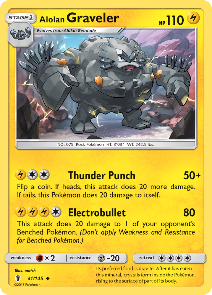 Pokemon | Alolan Graveler (41/145) [Sun & Moon: Guardians Rising] | The Nerd Merchant