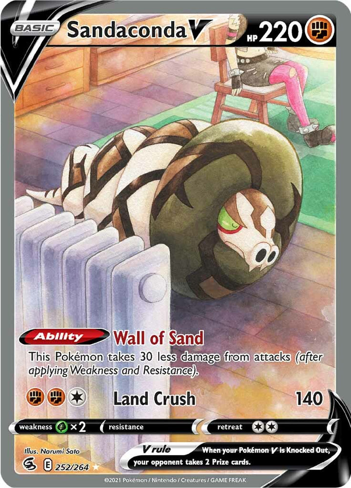 Pokemon | Sandaconda V (252/264) [Sword & Shield: Fusion Strike] | The Nerd Merchant