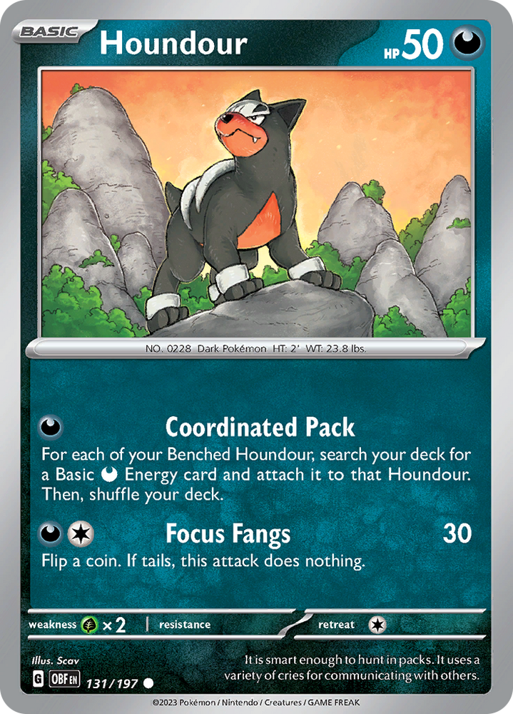 Pokemon | Houndour (131/197) [Scarlet & Violet: Obsidian Flames] | The Nerd Merchant