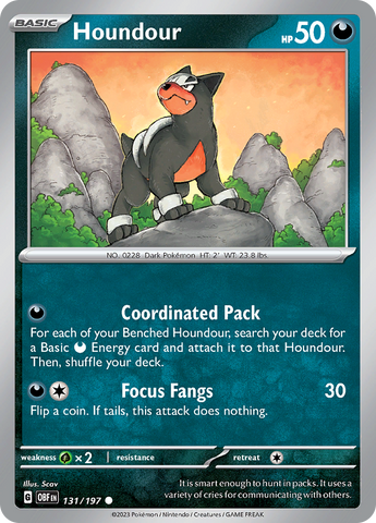 Pokemon | Houndour (131/197) [Scarlet & Violet: Obsidian Flames] | The Nerd Merchant
