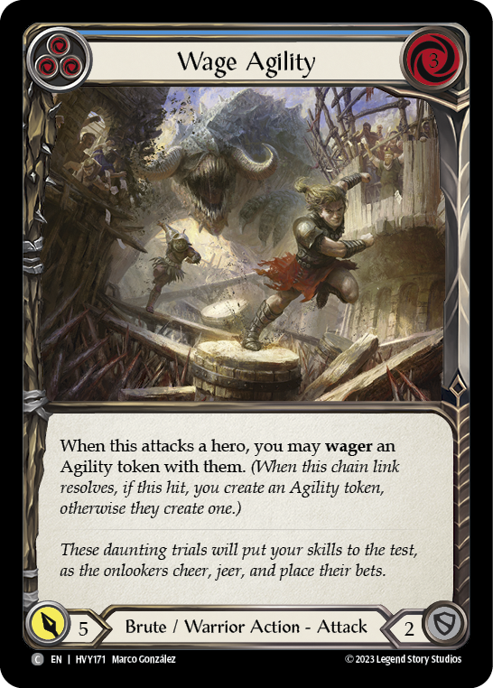 Flesh and Blood TCG | Wage Agility (Blue) [HVY171] (Heavy Hitters)  Rainbow Foil | The Nerd Merchant