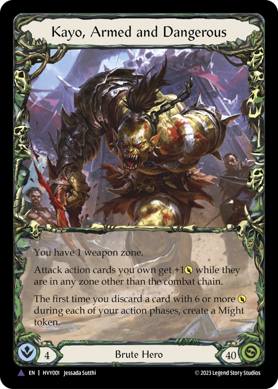 Flesh and Blood TCG | Kayo, Armed and Dangerous (Marvel) [HVY001] (Heavy Hitters)  Cold Foil | The Nerd Merchant