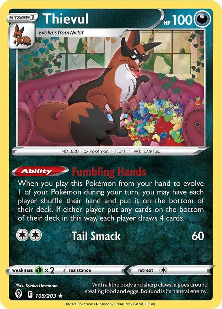 Pokemon | Thievul (105/203) [Sword & Shield: Evolving Skies] | The Nerd Merchant