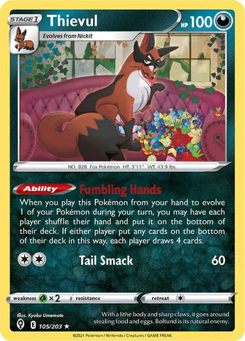 Pokemon | Thievul (105/203) [Sword & Shield: Evolving Skies] | The Nerd Merchant