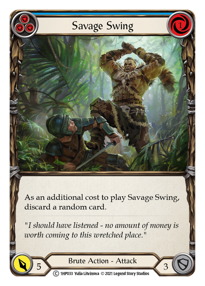Flesh and Blood TCG | Savage Swing (Blue) [1HP033] (History Pack 1) | The Nerd Merchant