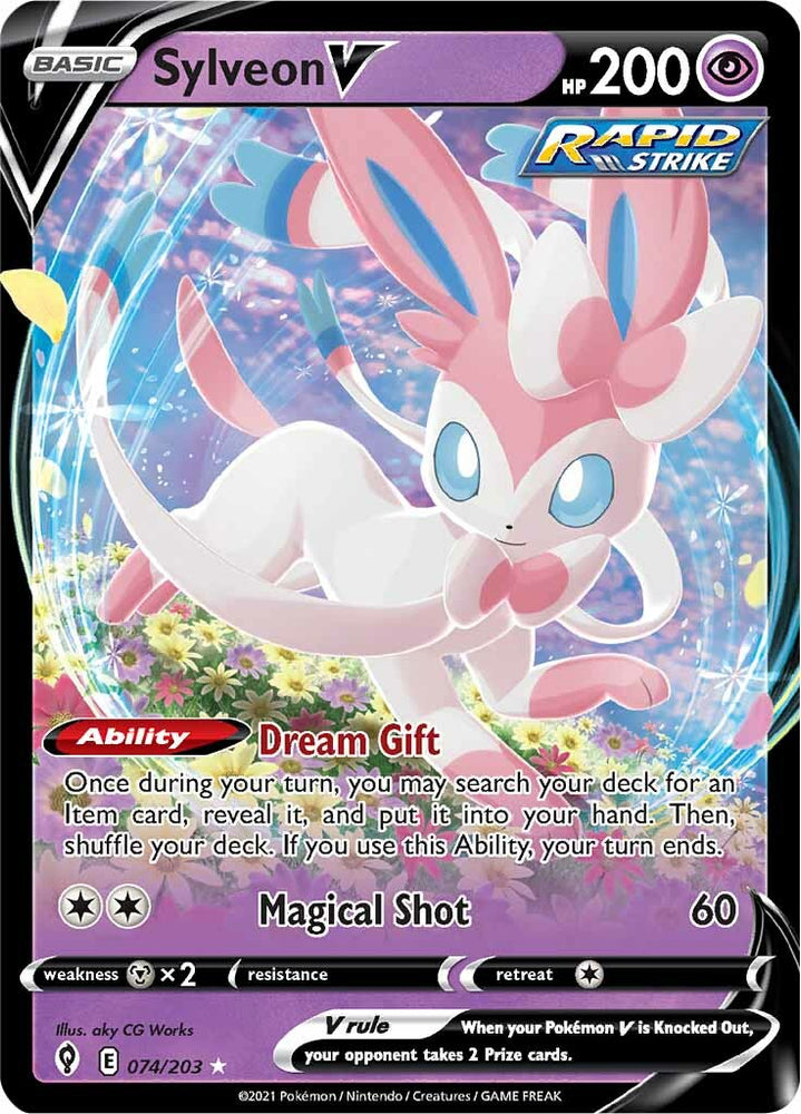 Pokemon | Sylveon V (074/203) [Sword & Shield: Evolving Skies] | The Nerd Merchant