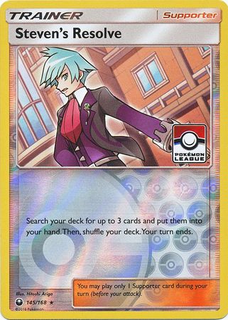 Pokemon | Steven's Resolve (145/168) (League Promo) [Sun & Moon: Celestial Storm] | The Nerd Merchant