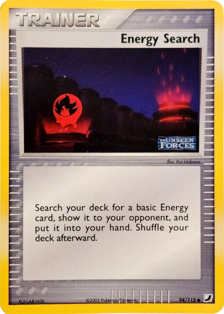 Pokemon | Energy Search (94/115) (Stamped) [EX: Unseen Forces] | The Nerd Merchant
