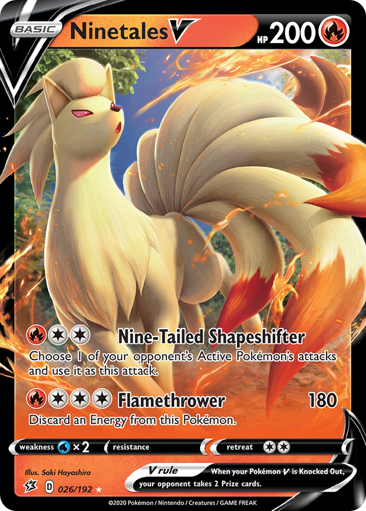 Pokemon | Ninetales V (026/192) [Sword & Shield: Rebel Clash] | The Nerd Merchant