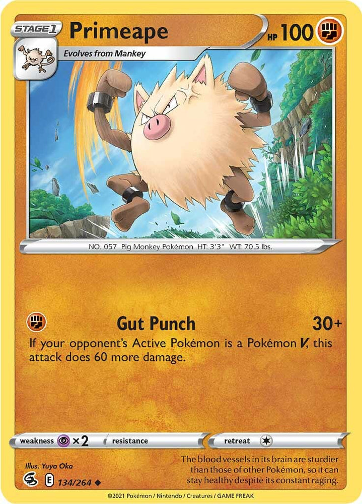 Pokemon | Primeape (134/264) [Sword & Shield: Fusion Strike] | The Nerd Merchant