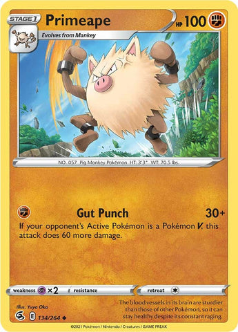 Pokemon | Primeape (134/264) [Sword & Shield: Fusion Strike] | The Nerd Merchant