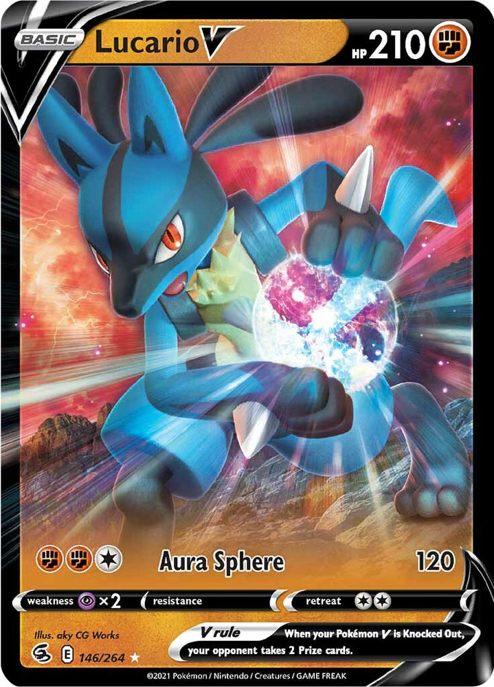 Pokemon | Lucario V (146/264) (Jumbo Card) [Sword & Shield: Fusion Strike] | The Nerd Merchant