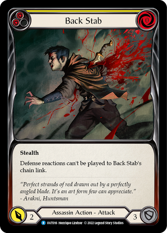 Flesh and Blood TCG | Back Stab (Yellow) [OUT016] (Outsiders) | The Nerd Merchant