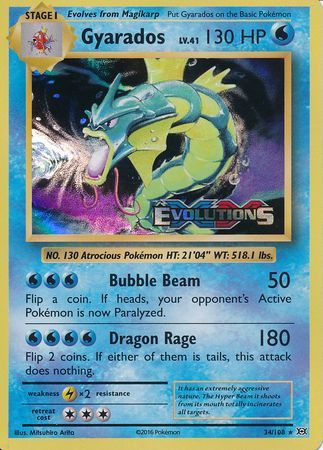 Pokemon | Gyarados (34/108) (XY Evolutions Prerelease) [XY: Black Star Promos] | The Nerd Merchant