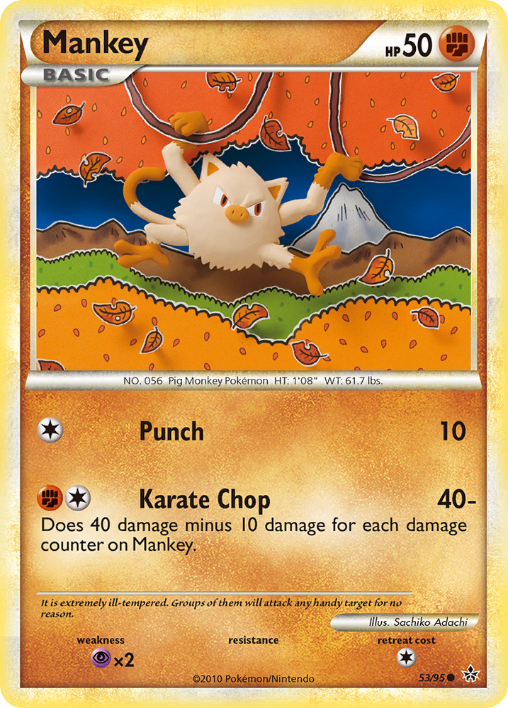Pokemon | Mankey (53/95) [HeartGold & SoulSilver: Unleashed] | The Nerd Merchant