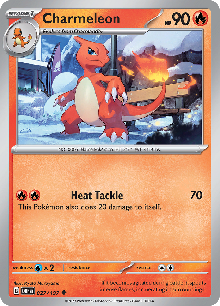 Pokemon | Charmeleon (027/197) [Scarlet & Violet: Obsidian Flames] | The Nerd Merchant