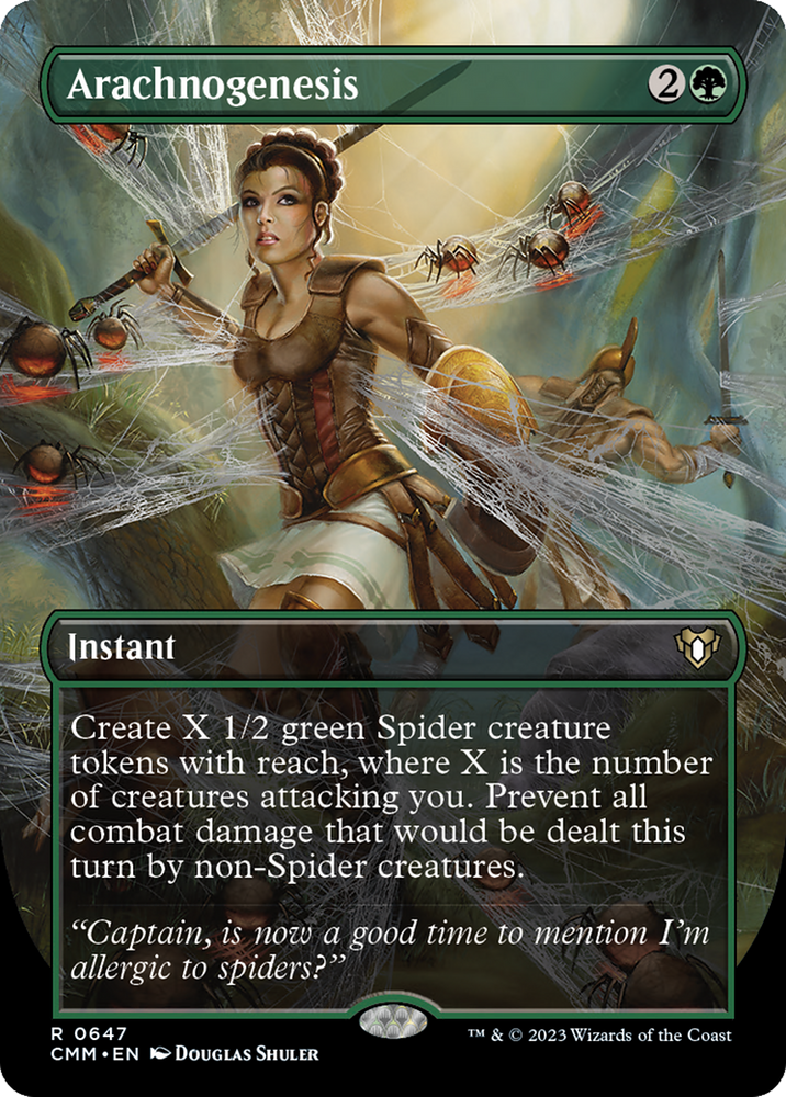 Magic | Arachnogenesis (Borderless Alternate Art) [Commander Masters] | The Nerd Merchant