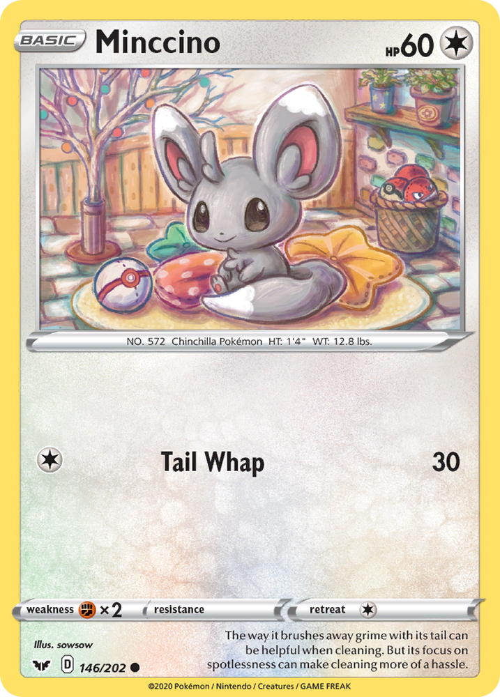 Pokemon | Minccino (146/202) [Sword & Shield: Base Set] | The Nerd Merchant