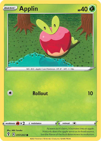 Pokemon | Applin (017/203) [Sword & Shield: Evolving Skies] | The Nerd Merchant