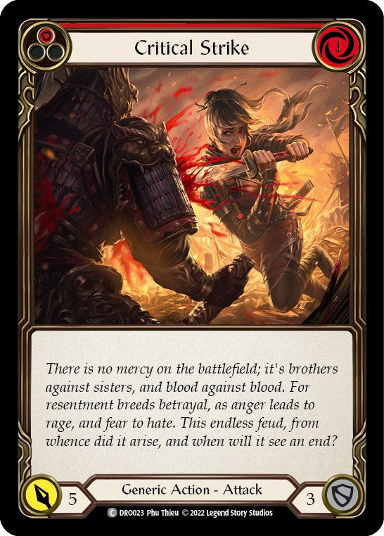 Flesh and Blood TCG | Critical Strike [DRO023] (Uprising Dromai Blitz Deck) | The Nerd Merchant