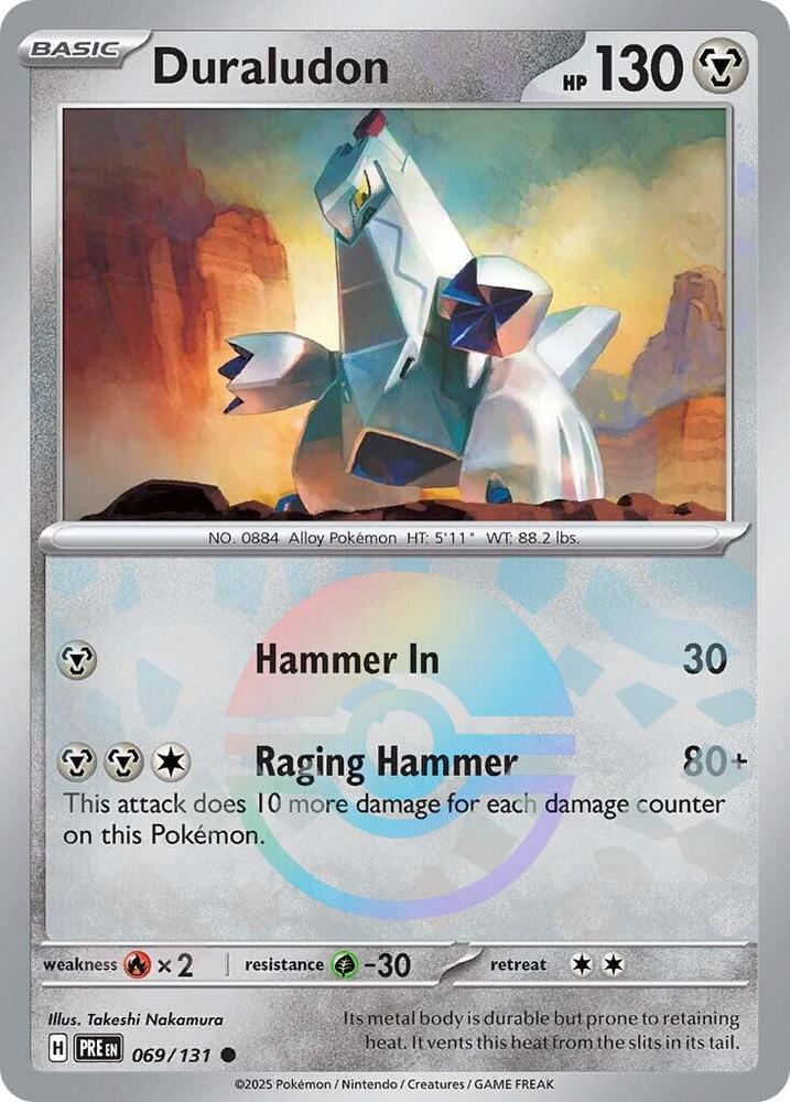 Pokemon | Duraludon (069/131) (Poke Ball Pattern) [Scarlet & Violet: Prismatic Evolutions] | The Nerd Merchant
