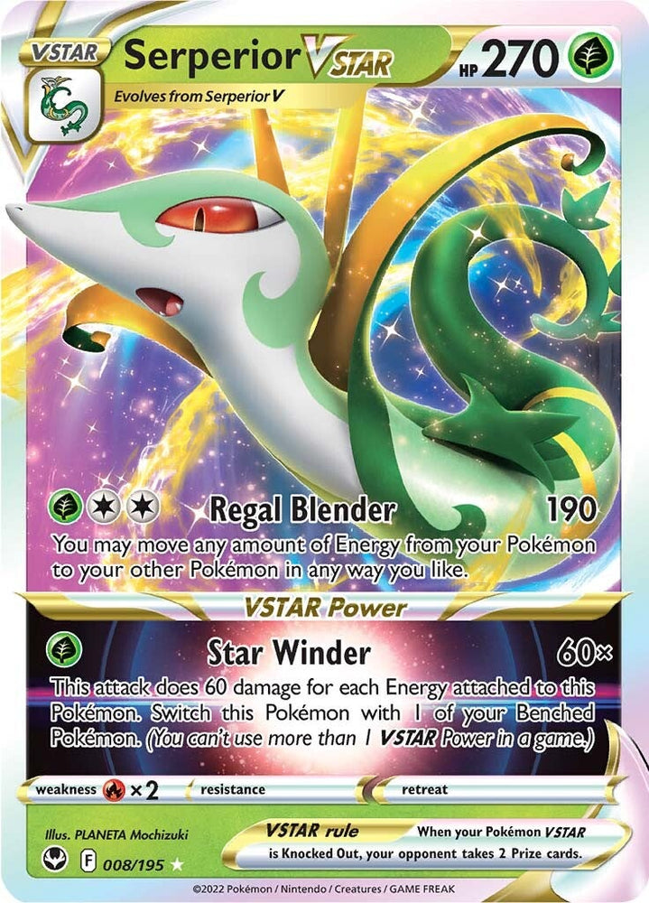 Pokemon | Serperior VSTAR (008/195) [Sword & Shield: Silver Tempest] | The Nerd Merchant