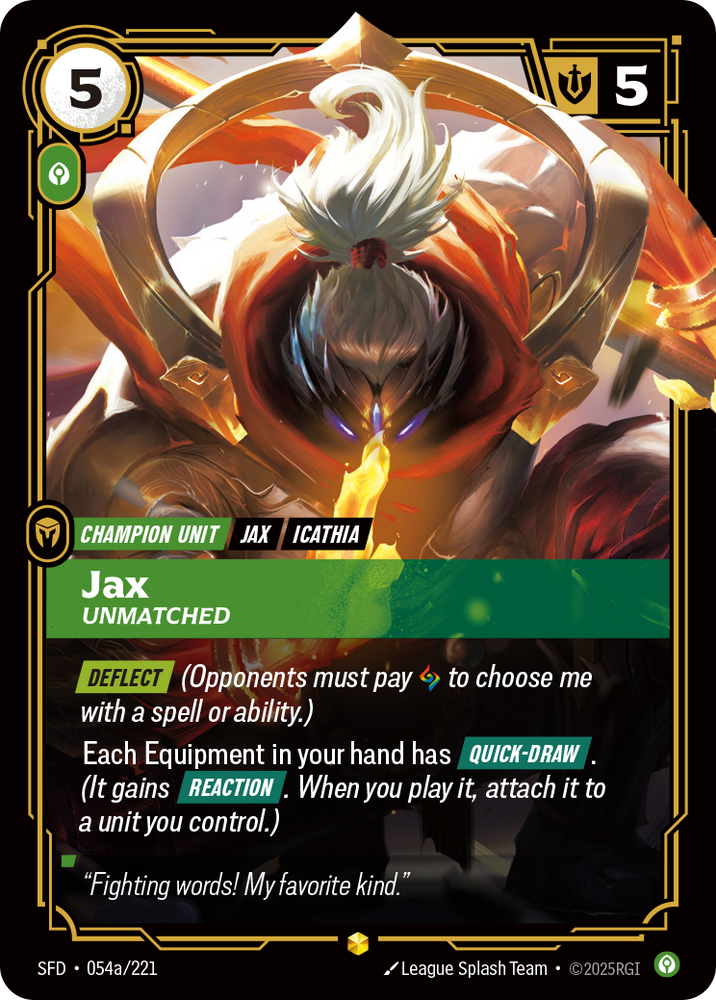 Jax, Unmatched (Alt Foil) - Spiritforged #54