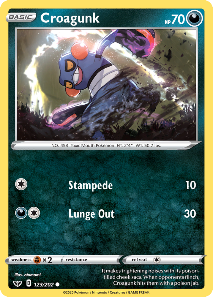 Pokemon | Croagunk (123/202) [Sword & Shield: Base Set] | The Nerd Merchant