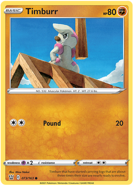 Pokemon | Timburr (073/163) [Sword & Shield: Battle Styles] | The Nerd Merchant