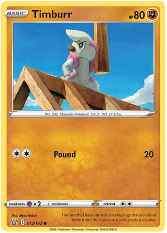 Pokemon | Timburr (073/163) [Sword & Shield: Battle Styles] | The Nerd Merchant