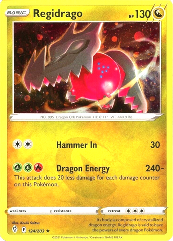 Pokemon | Regidrago (124/203) (Cosmos Holo) [Sword & Shield: Evolving Skies] | The Nerd Merchant
