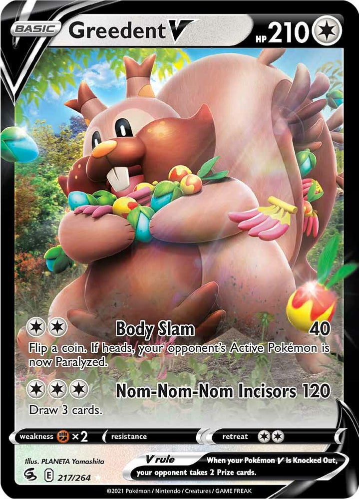 Pokemon | Greedent V (217/264) [Sword & Shield: Fusion Strike] | The Nerd Merchant