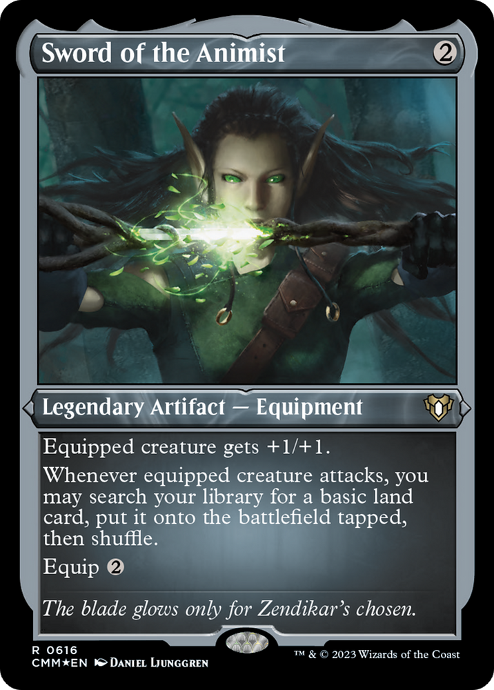 Magic | Sword of the Animist (Foil Etched) [Commander Masters] | The Nerd Merchant