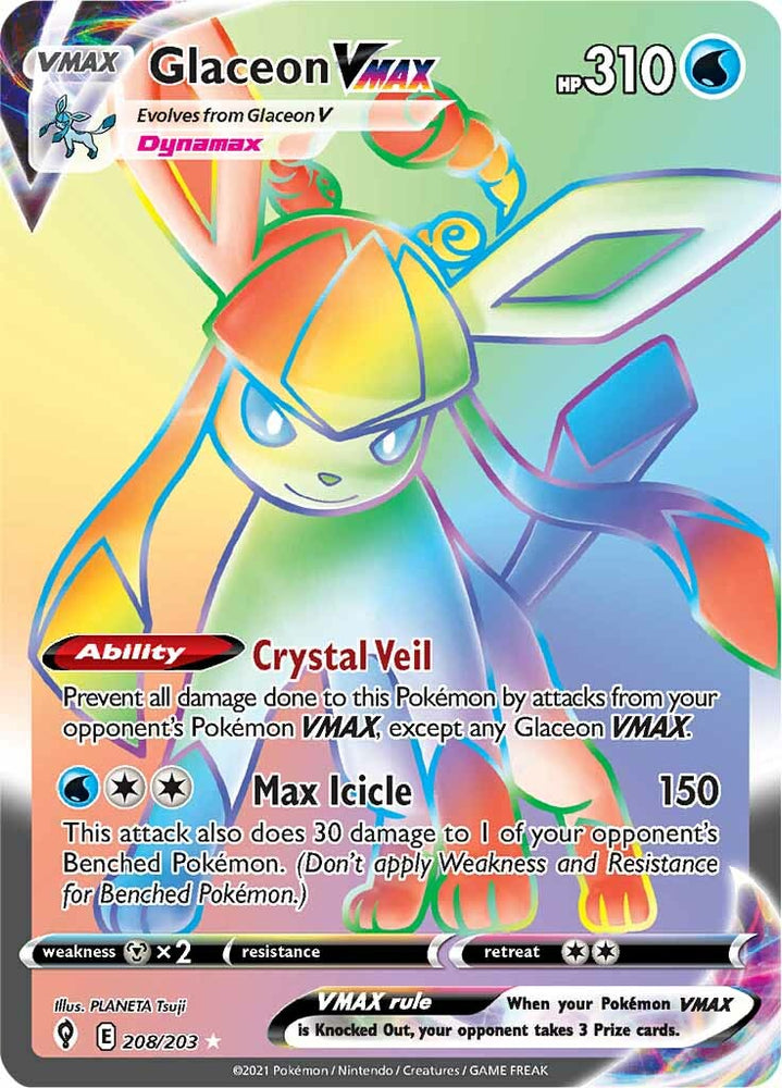 Pokemon | Glaceon VMAX (208/203) [Sword & Shield: Evolving Skies] | The Nerd Merchant