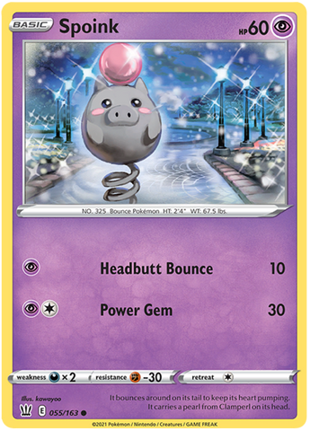 Pokemon | Spoink (055/163) [Sword & Shield: Battle Styles] | The Nerd Merchant
