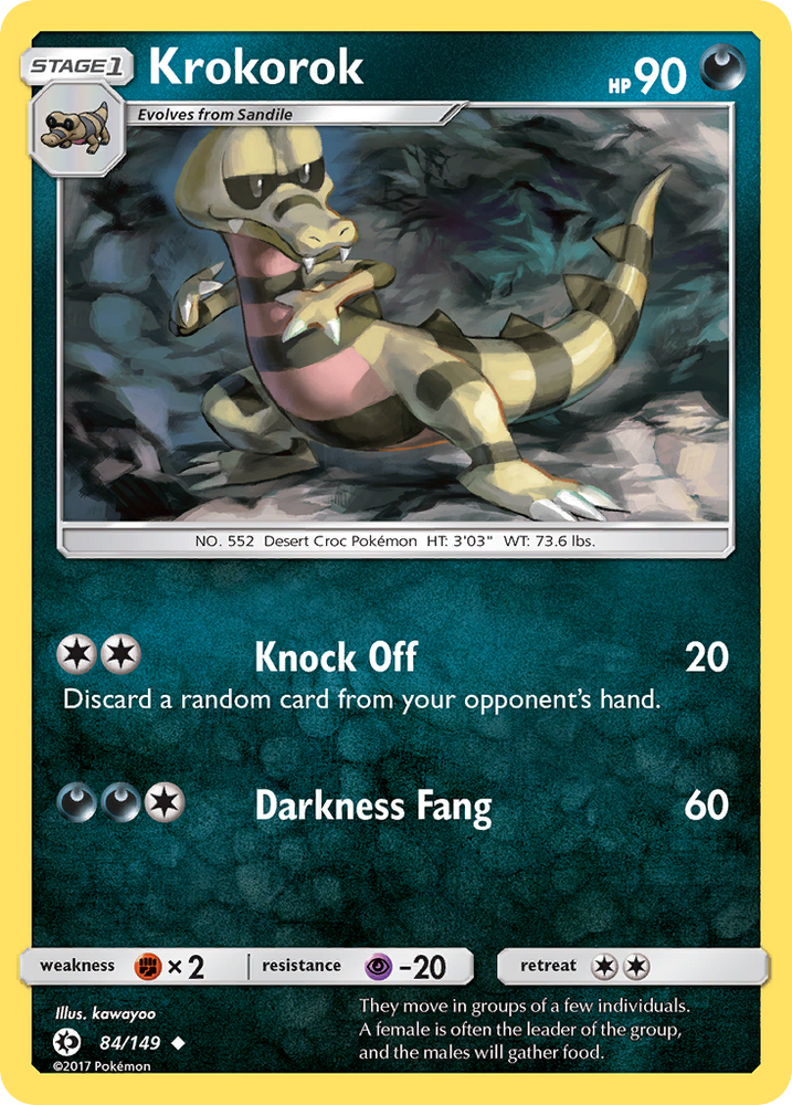 Pokemon | Krokorok (84/149) [Sun & Moon: Base Set] | The Nerd Merchant