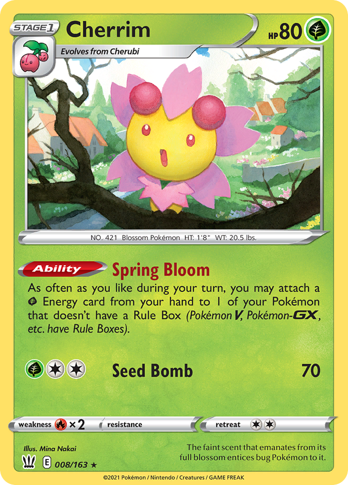 Pokemon | Cherrim (008/163) (Theme Deck Exclusive) [Sword & Shield: Battle Styles] | The Nerd Merchant