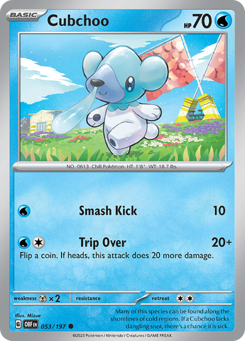 Pokemon | Cubchoo (053/197) [Scarlet & Violet: Obsidian Flames] | The Nerd Merchant