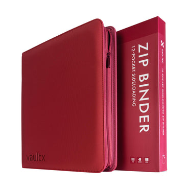 Vault X 12-Pocket Exo-Tec® Zip Binder (Metallic Red)